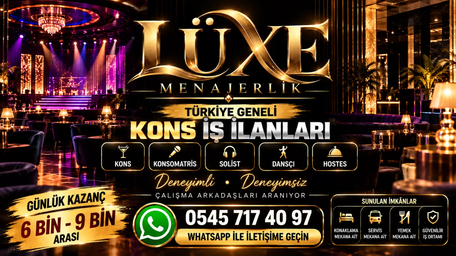 Pavyon iş ilanları 0545 717 40 97